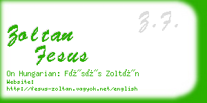 zoltan fesus business card